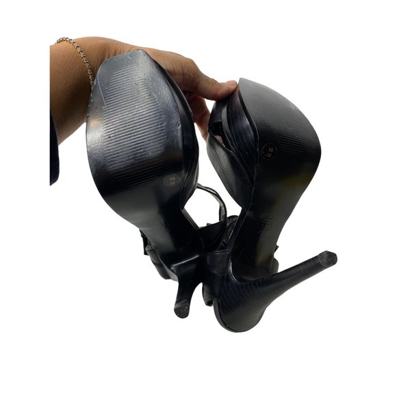 BCBG Black Double Ankle Strap 5.5” Platform Stiletto Size 8 - Picture 16 of 16